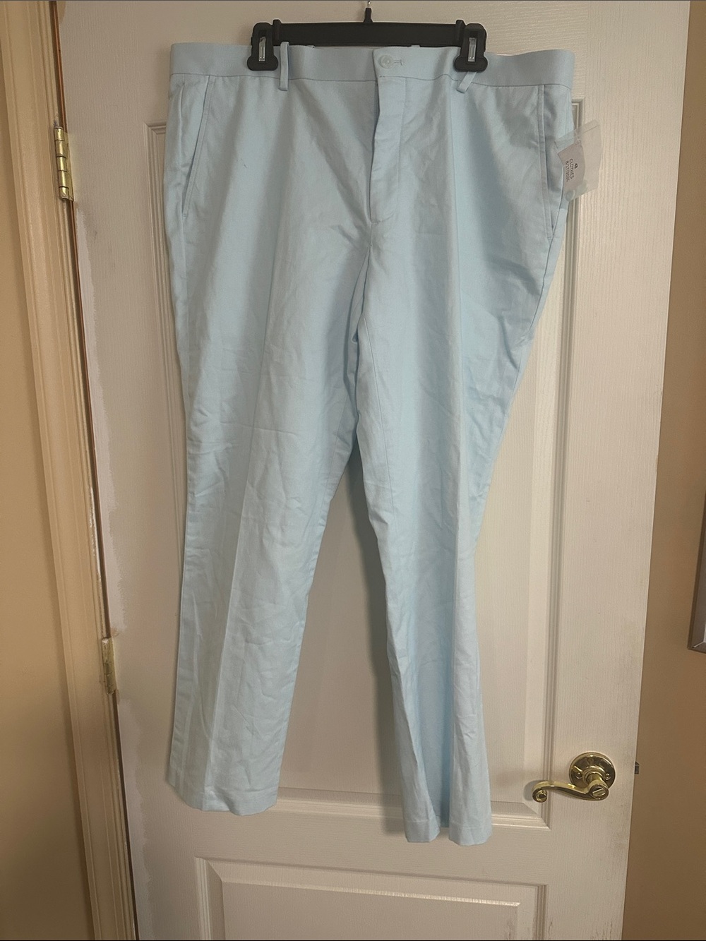 Men's Rare soft Baby Blue Chino Pants with 2 front & 2 back pockets slim fit